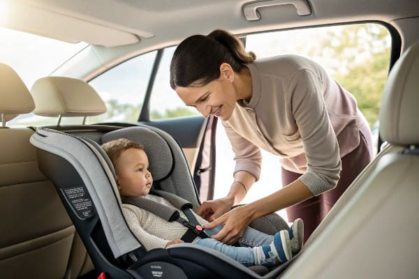 asiento de coche para bebés que sujetan a la madre