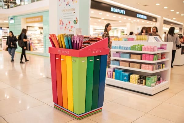 モールストアのカラフルな紙製品