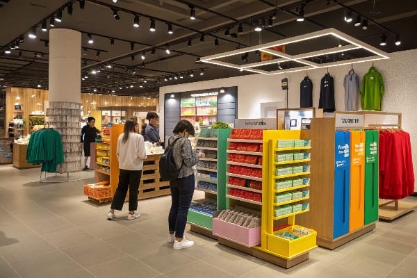 カラフルな小売棚