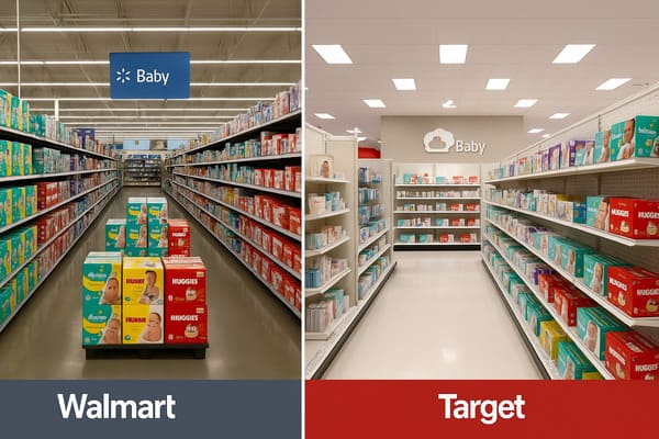 Pasillo de bebé de Walmart vs Target