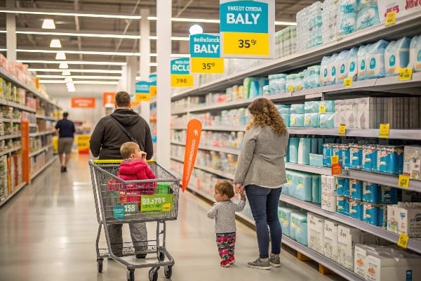 pasillo de compras familiares