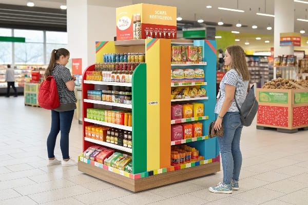 Estante de la tienda de comestibles
