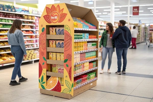 Pantalla de productos con temas de frutas