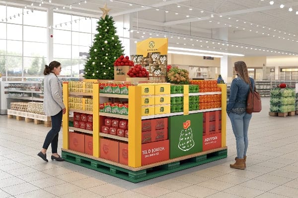 Exhibición de productos estacionales