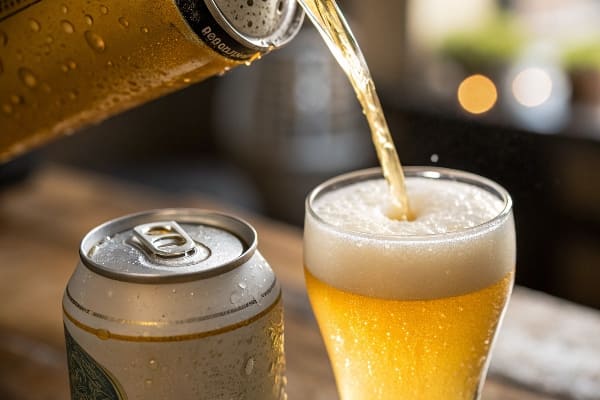 vertiendo cerveza
