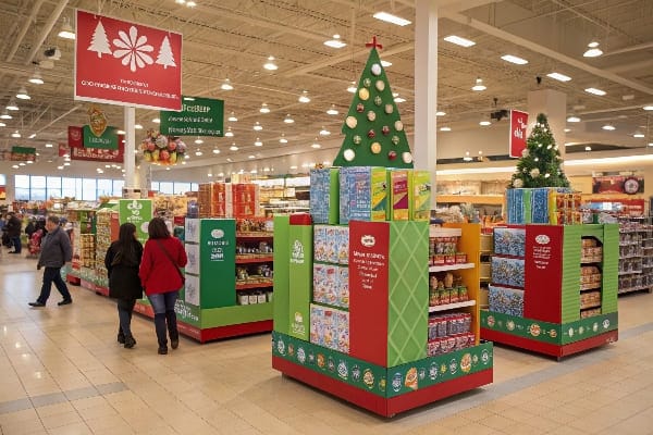 小売店のクリスマスディスプレイ
