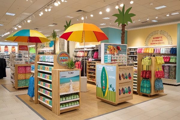 Tienda minorista con tema de verano