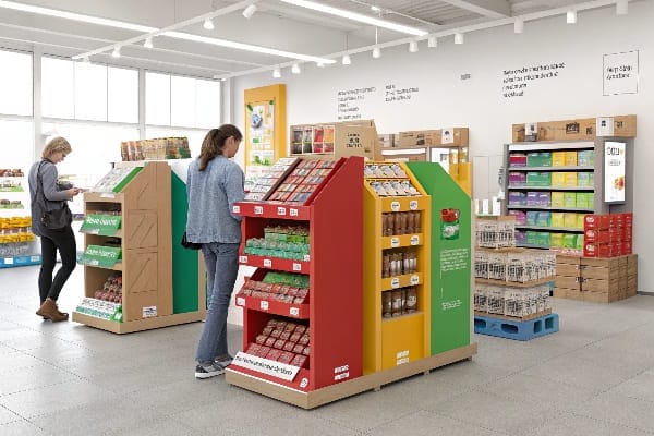 棚付きの小売店