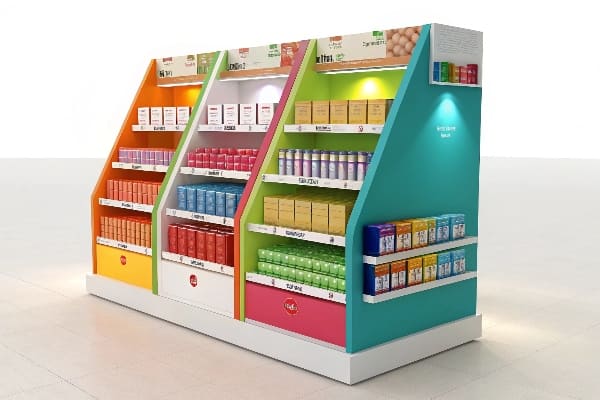Affichage en carton à plusieurs niveaux coloré