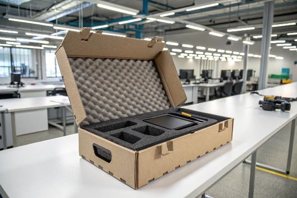 Inserto de espuma protectora dentro de la caja