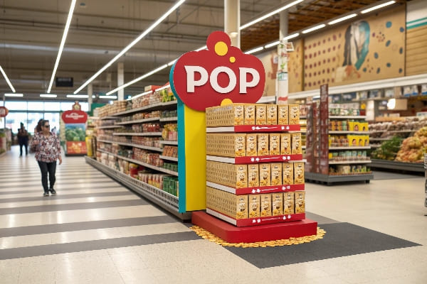 Buntes Pop -Snack -Display