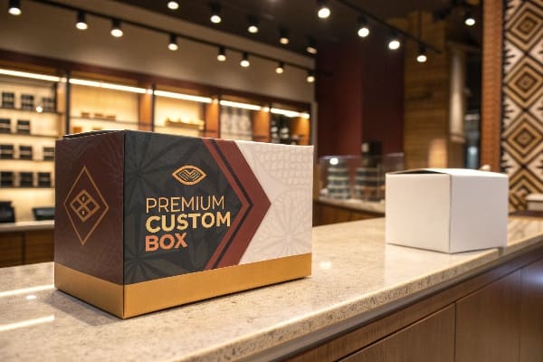 Bold Premium Custom Box на современной розничной стойке