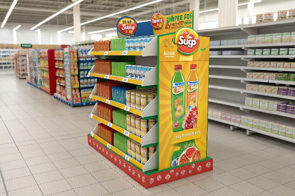 Saftflaschen -Werbeanzeige