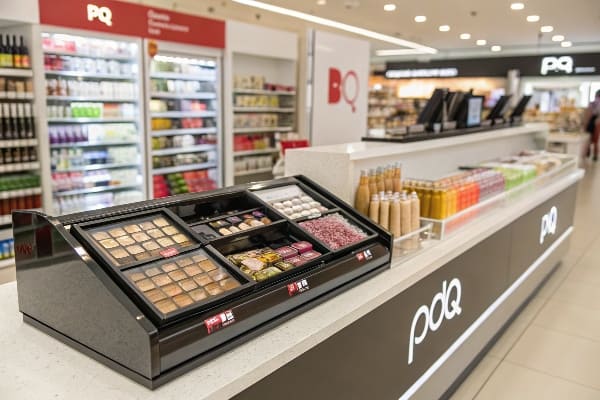 CONTINADOR DE LA TIENDA MINORES CON UNA VARIdade de productos en exhibición.