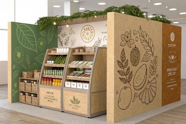Booth écologique sur le thème naturel