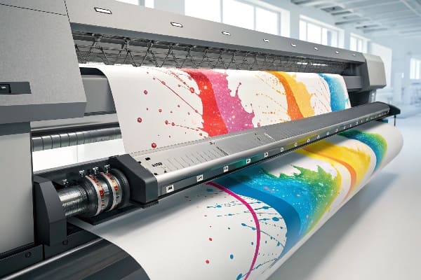 Impresora digital de inyección de tinta en movimiento