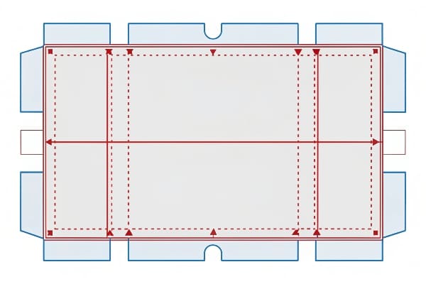 Simple dieline template with fold indicators