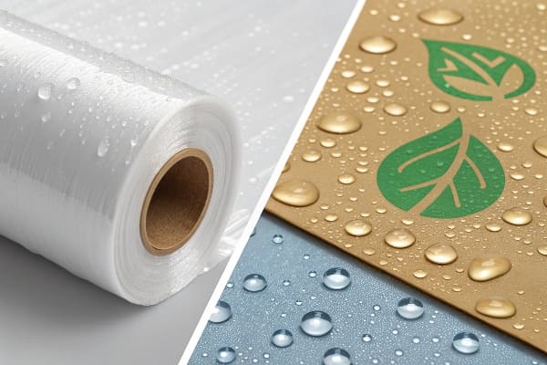 具有水滴状珠纹的防水塑料薄膜和包装