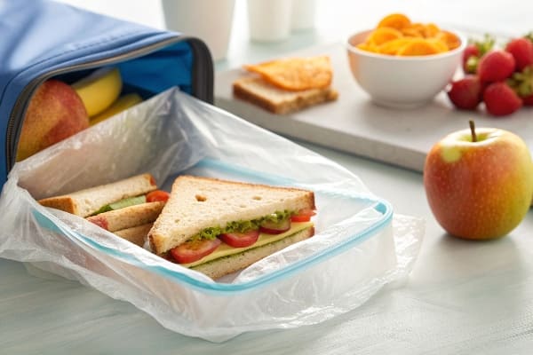 ワックスペーパーで包まれたランチサンドイッチ