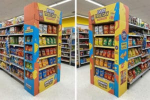 What materials are used for endcap displays?