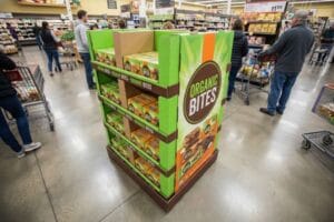 What materials are used in your custom cardboard floor displays?