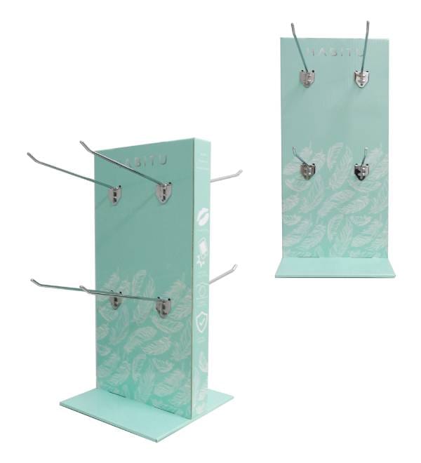 beauty merchandising cardboard stand