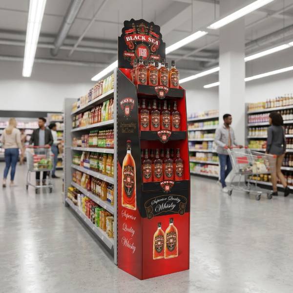 纸板展示架杂货店渲染图