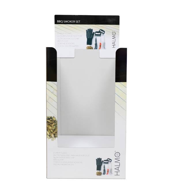 corrugated dump bin retail front view