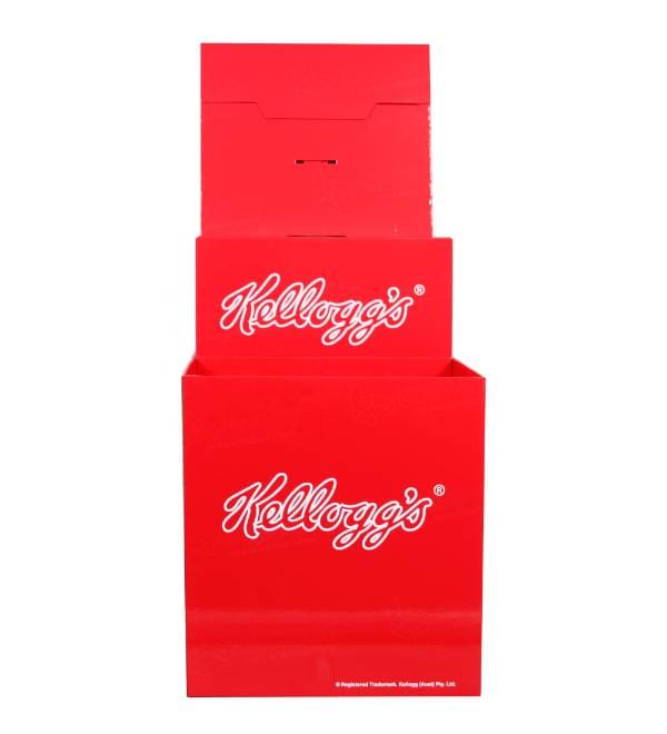 corrugated dump bin retail front view