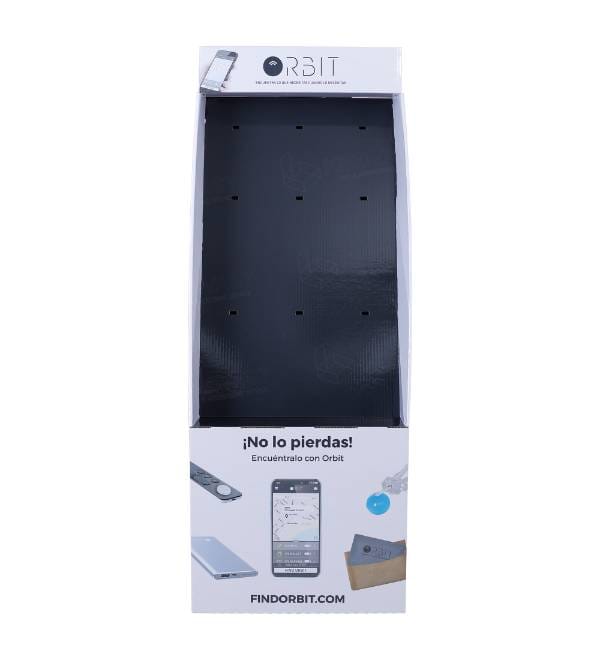 corrugated peg hook floor stand front