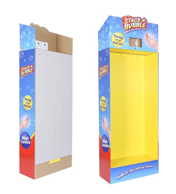 波形パワーウィングディスプレイユニットの構造アセンブリを示す背面図と正面図。.