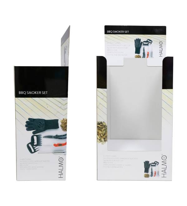 custom corrugated display header detail