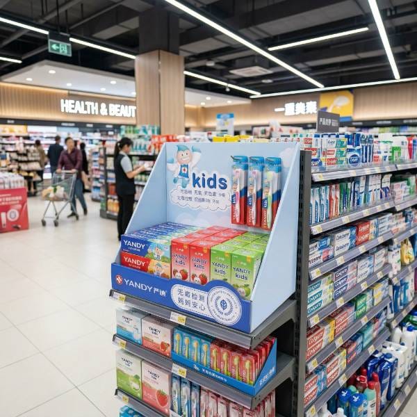 dental aisle pdq cardboard display render