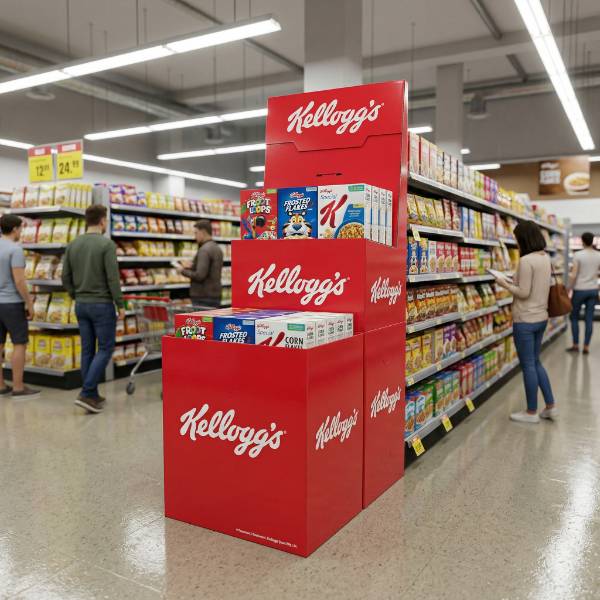 grocery store cereal dump bin render