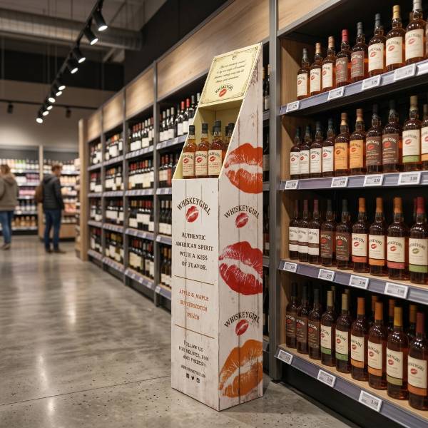 酒屋の段ボール製ディスプレイのレンダリング画像