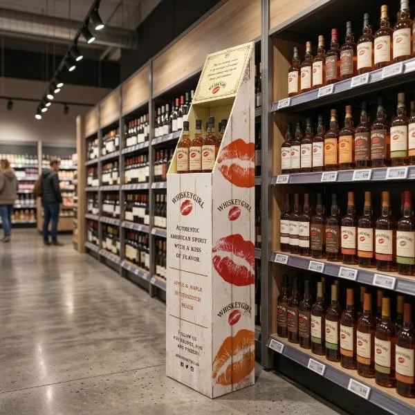 renderização de papelão para exibição de loja de bebidas