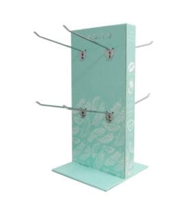 mint green cardboard display peg hooks