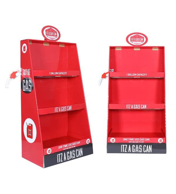 多角度対応の段ボール製小売什器