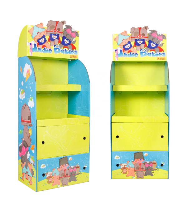 Einzelhandelsaufsteller aus Karton mit mehreren Winkeln