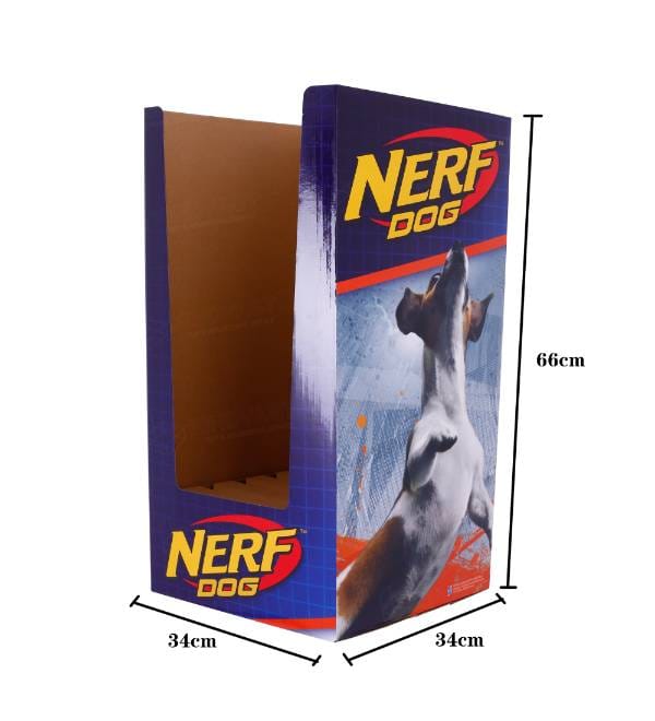 nerf dog cardboard display bin