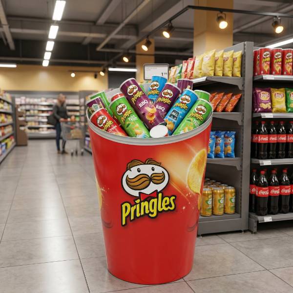 pringles cardboard display grocery store render