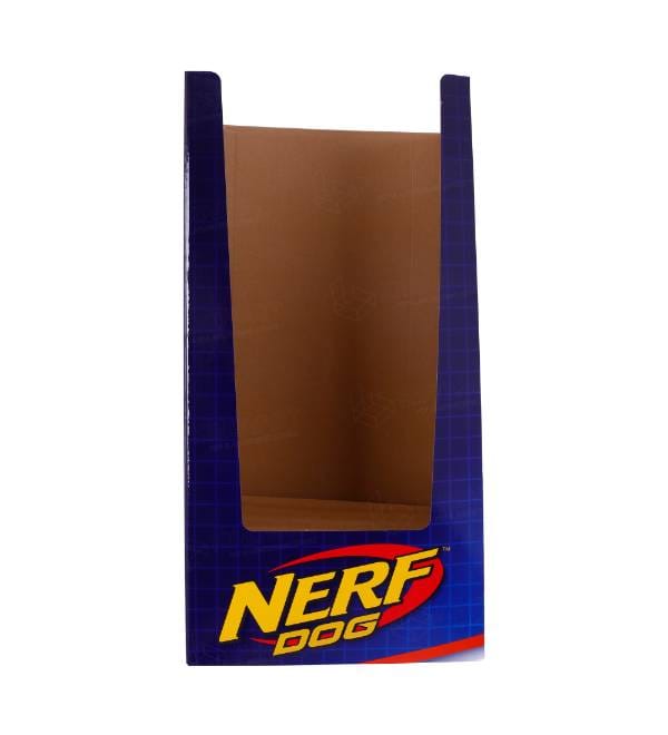 retail corrugated dump bin front view