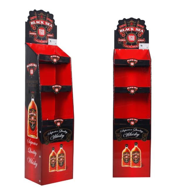 零售酒类瓦楞纸板展架正面