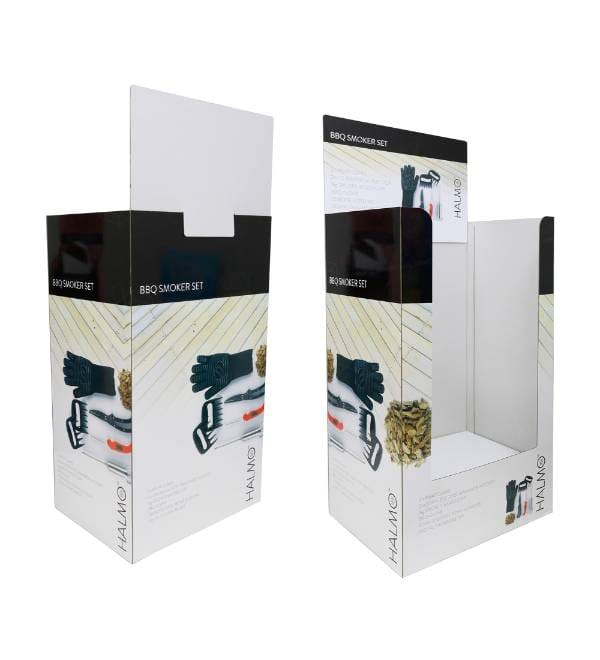 retail pos cardboard stand side profile