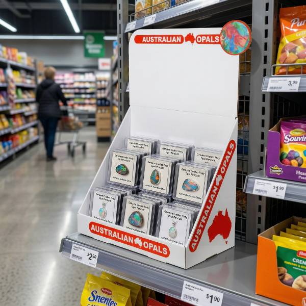 小売店の棚用段ボール製ディスプレイ什器