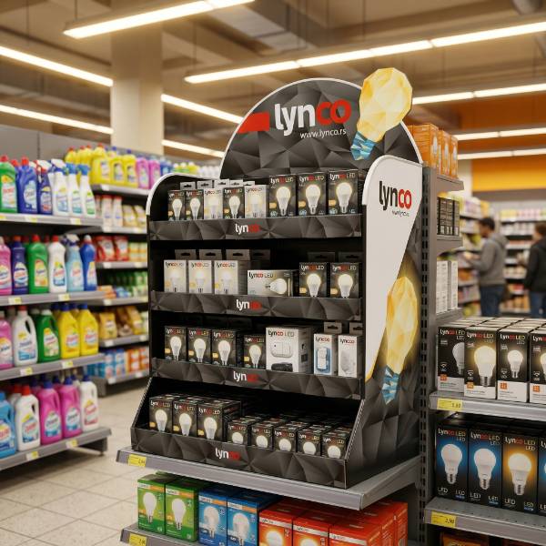 Verkaufsregal mit LED-Lampe