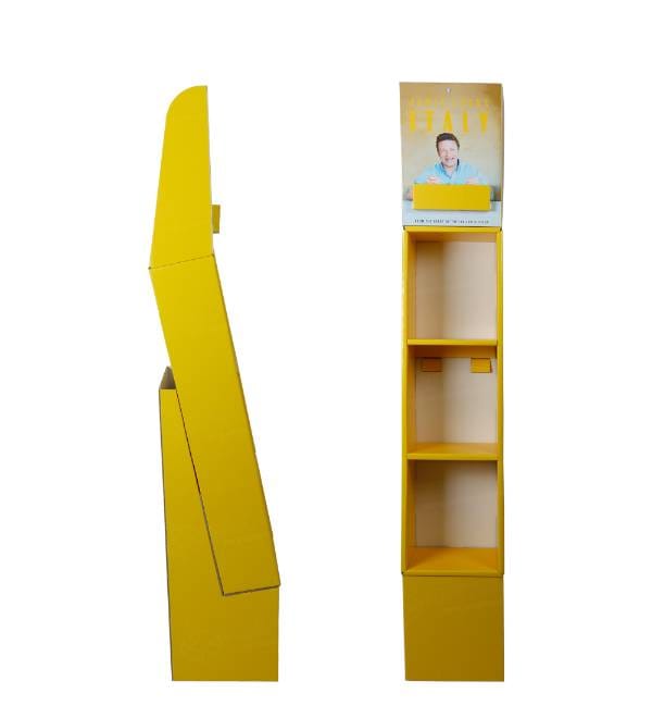 側面図の段ボール製フロアディスプレイ
