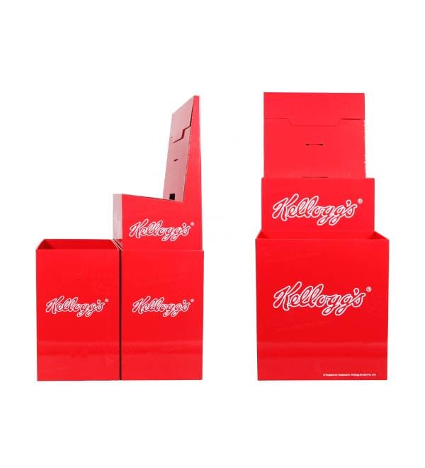 tiered cardboard floor display angles