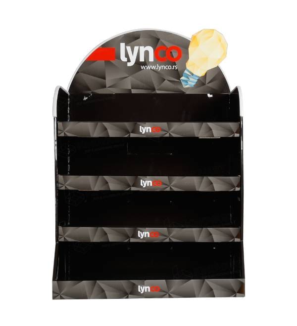 gestufte Thekenauslage aus Wellpappe