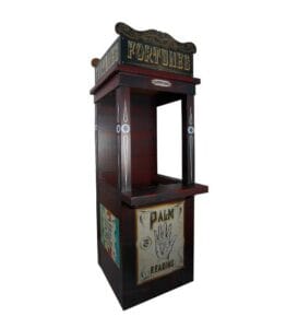 présentoir vintage en carton rouge de diseuse de bonne aventure